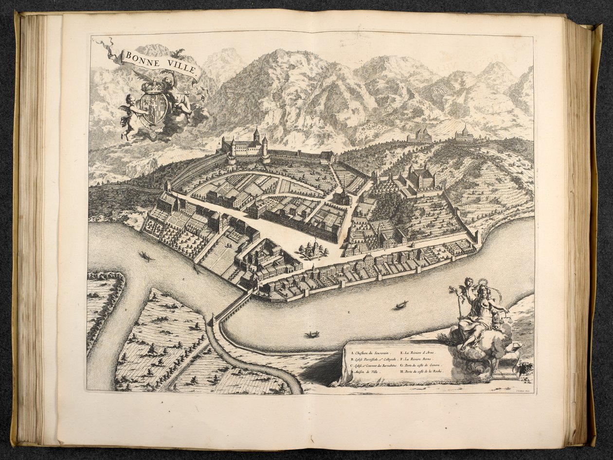 Utsikt over Aosta, Piemonte, Italia av Italian School