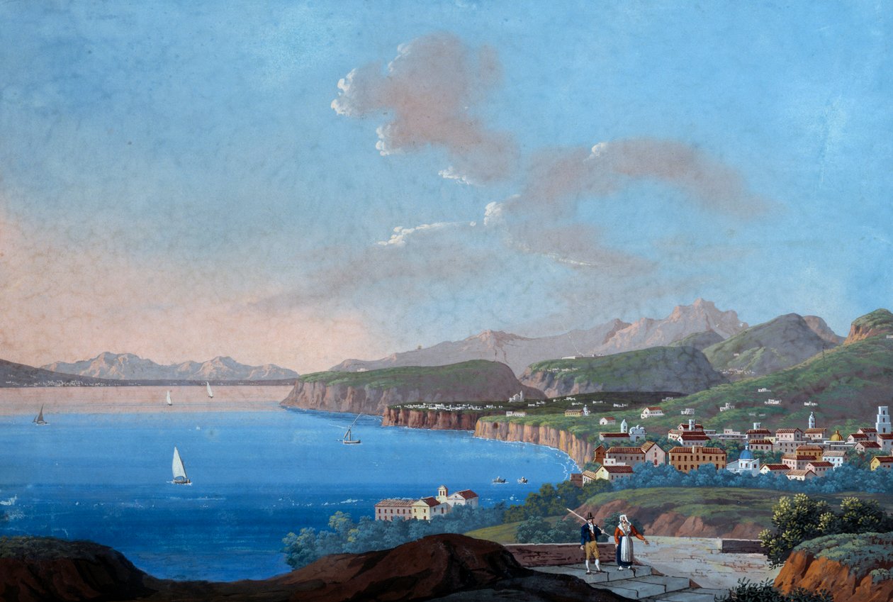 Utsikt over Sorrento (gouache) av Italian School