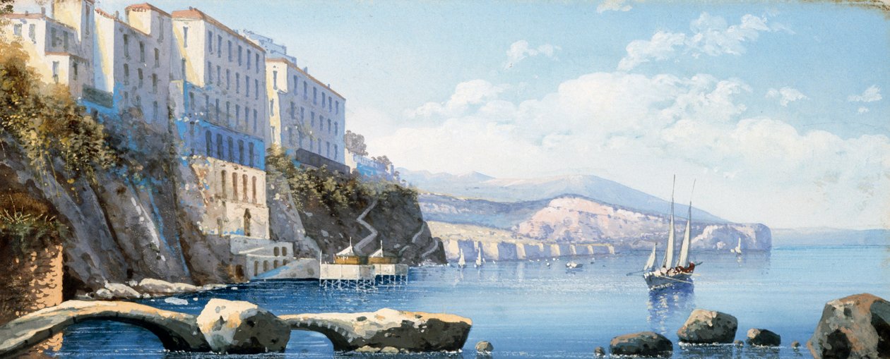 Utsikt over Sorrento (gouache) av Italian School
