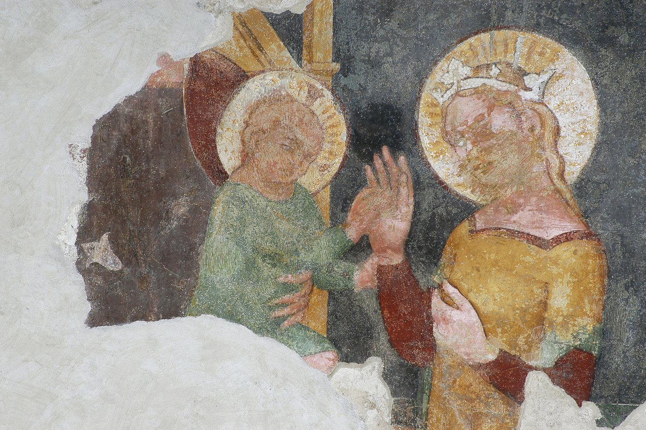 Jomfru Maria og barn (fresco) av Italian School