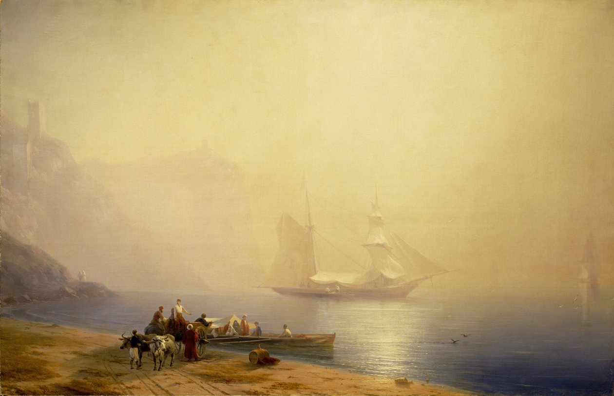 Morgen på kysten av havet, Sudak, 1856 av Ivan Konstantinovich Aivazovsky