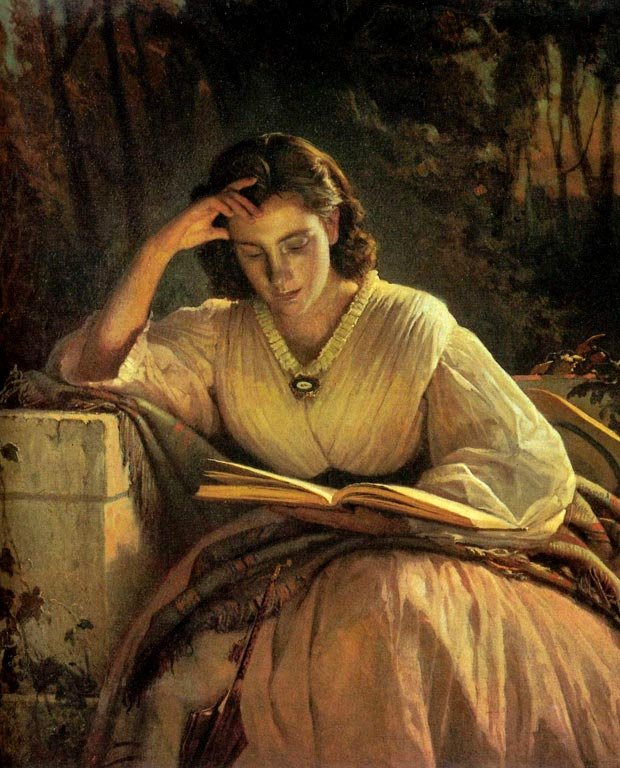 Lesende kvinne.n:. 1863.n av Ivan Nikolaevich Kramskoy