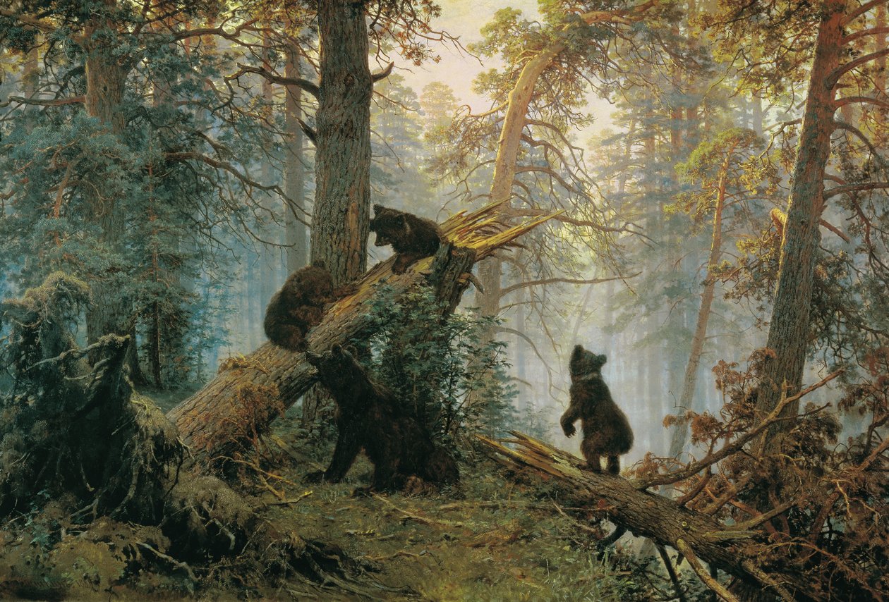 Morgen i en furuskog av Ivan Ivanovich Shishkin