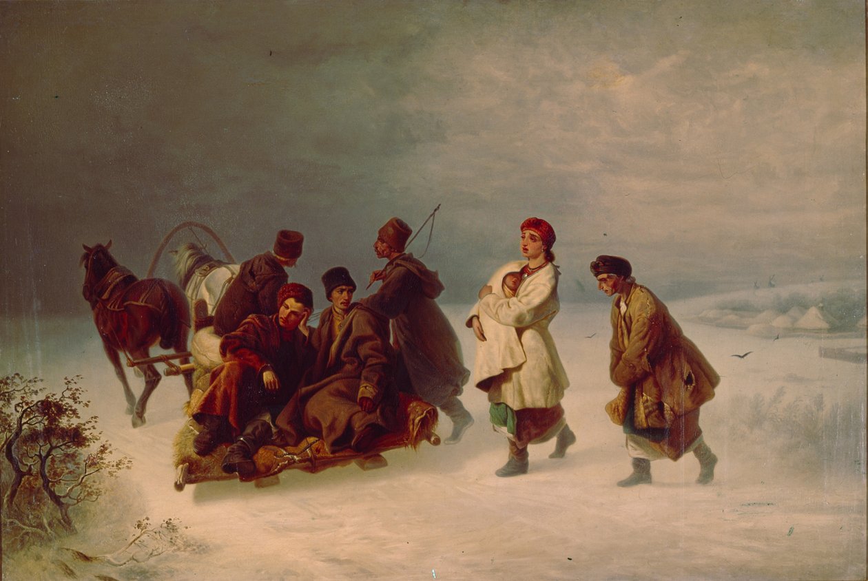 Rekruttene farvel, 1860 av Ivan Ivanovich Sokolov
