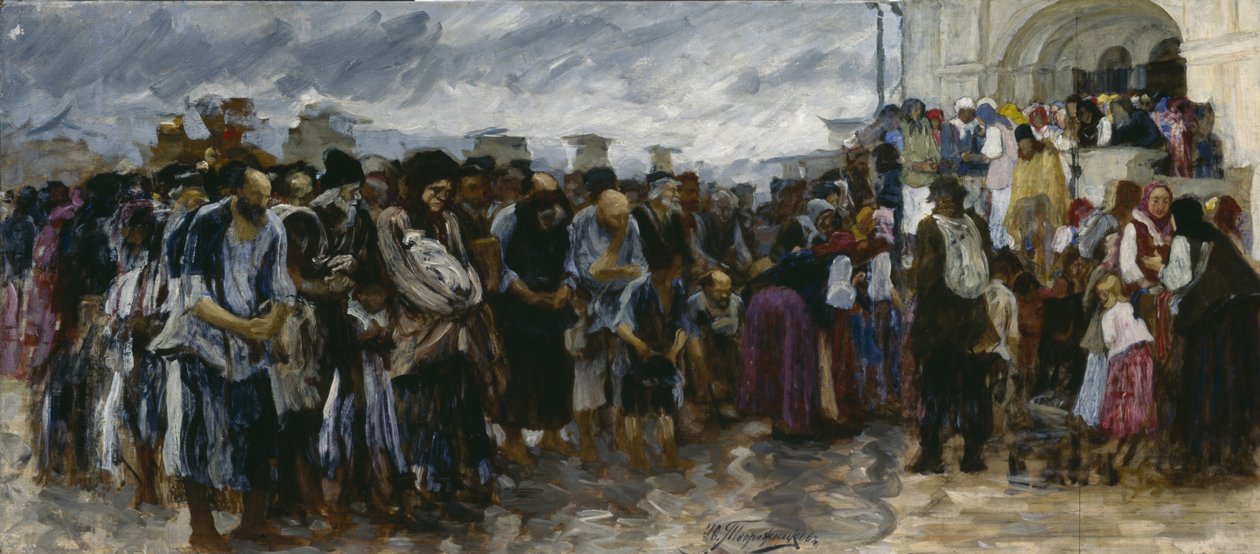 Tiggere ved kirken, 1889 av Ivan Ivanovich Tvorozhnikov