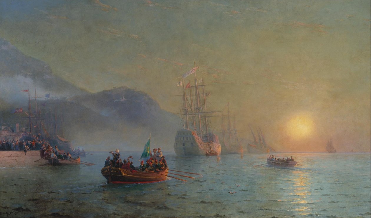 Christopher Columbus seilte fra Palos, 1892 av Ivan Konstantinovich Aivazovsky