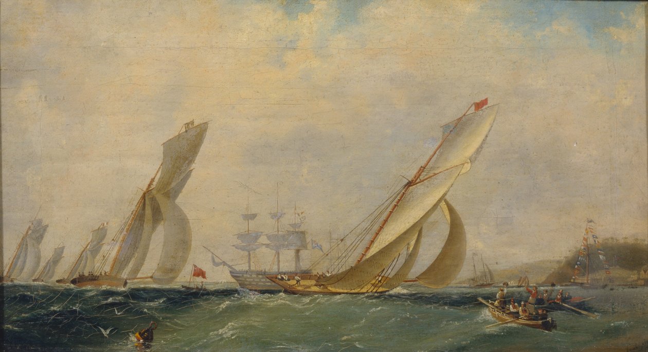 Fregatt på havet, 1838 av Ivan Konstantinovich Aivazovsky