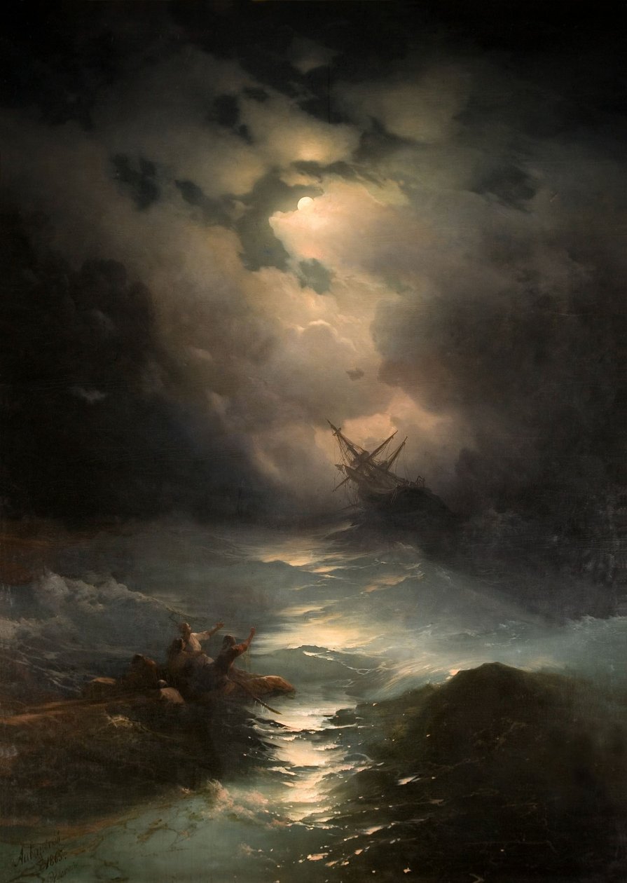 Nordsjøstorm, 1865 av Ivan Konstantinovich Aivazovsky