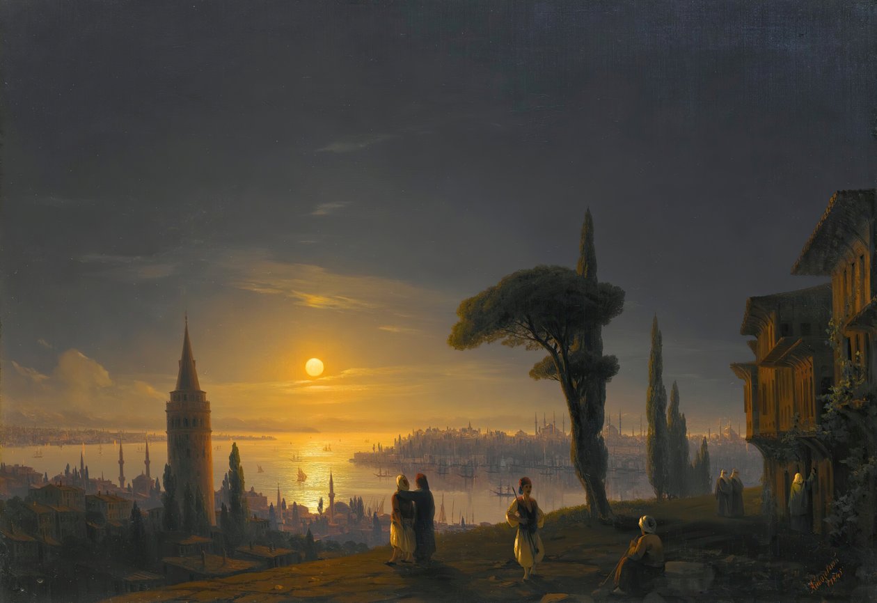 Galata-tårnet ved måneskinn, 1845. av Ivan Konstantinovich Aivazovsky