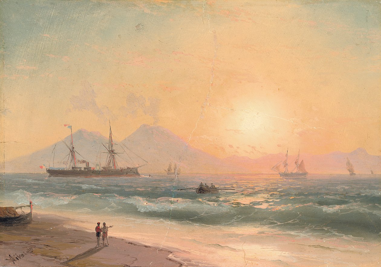 Ser på skip ved solnedgang, av Ivan Konstantinovich Aivazovsky
