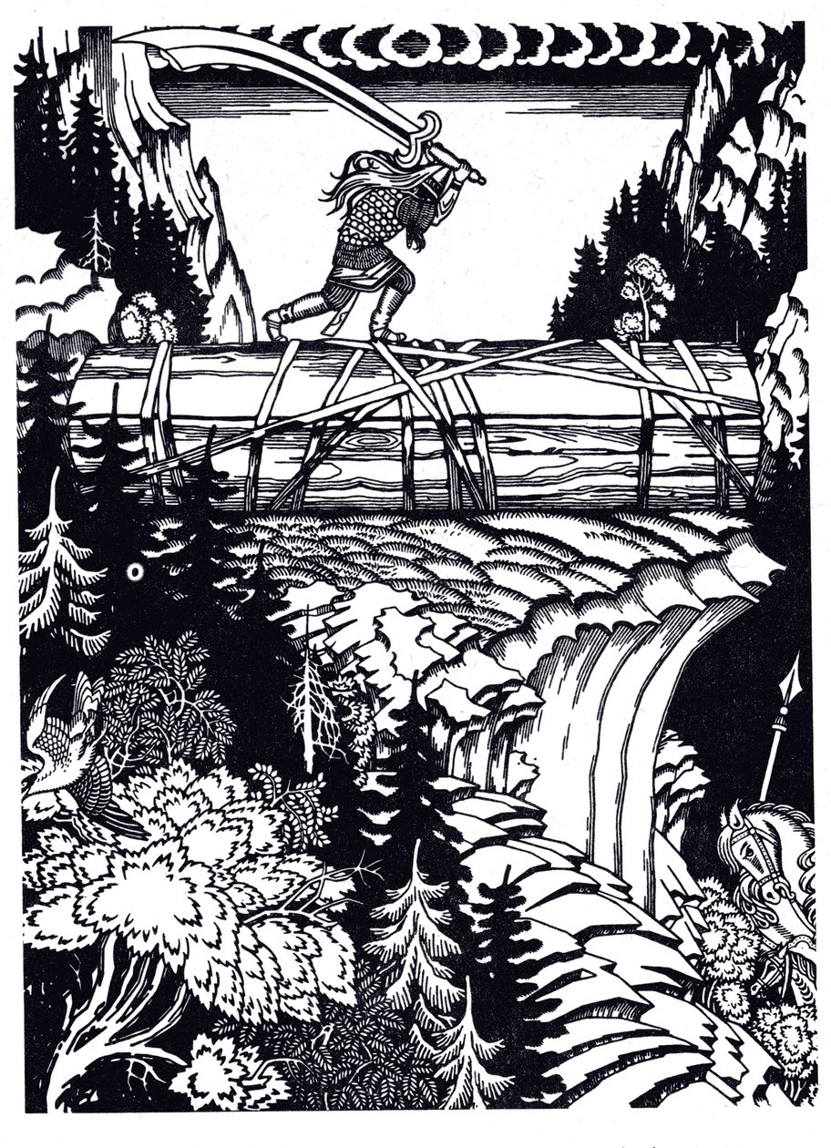 Ilya Muromets og Svyatogor, 1934 av Ivan Yakovlevich Bilibin