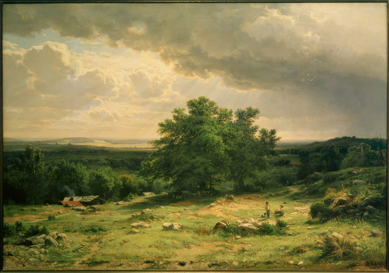 I.I.Schischkin, utsikt over Düsseldorfs omgivelser av Ivan Ivanovich Shishkin