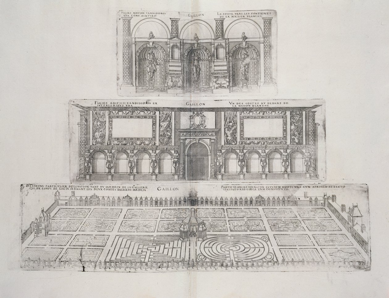 Hager og eksteriør av Chateau de Gaillon, fra 