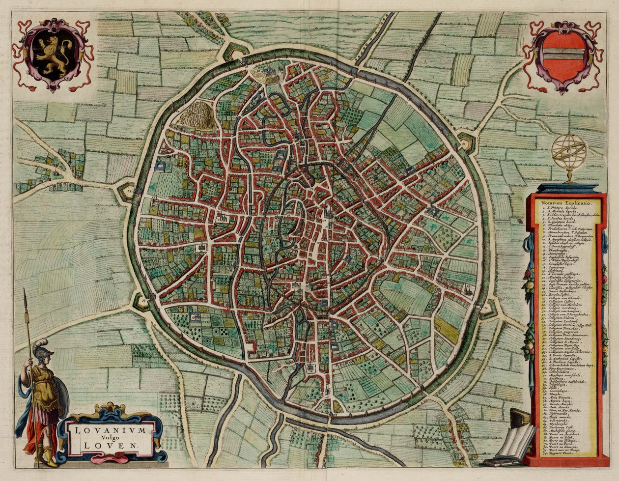 Leuven, Belgia; Atlas Van Loon av J. Blaeu