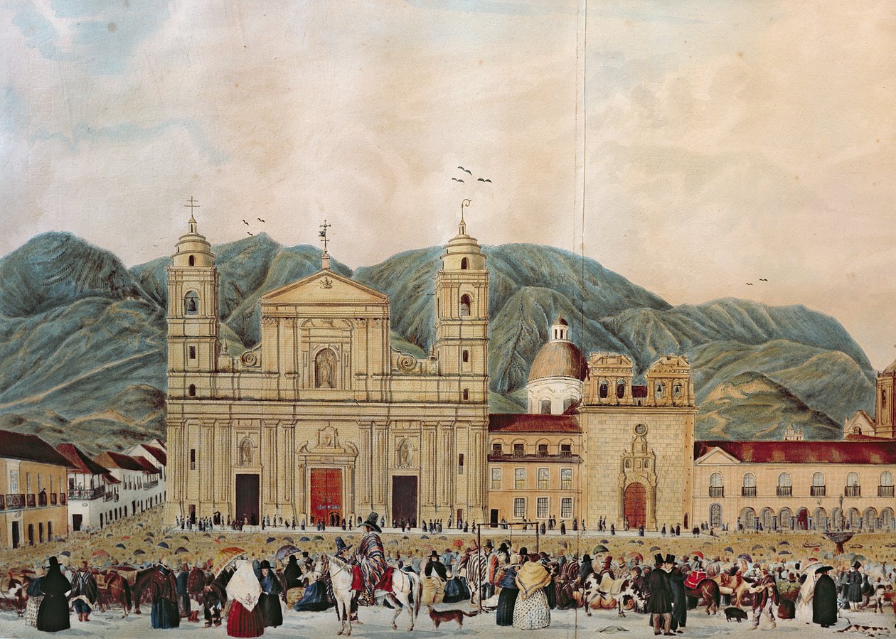 Plaza de Bolivar, Bogota, 1837 av J. Castillo