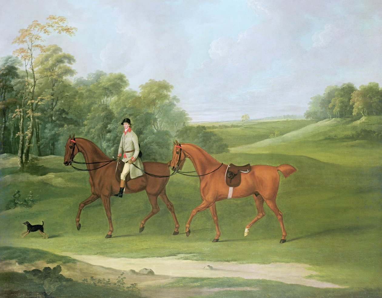 Rytter som leder en hest, ca. 1810 av J. Francis Sartorius