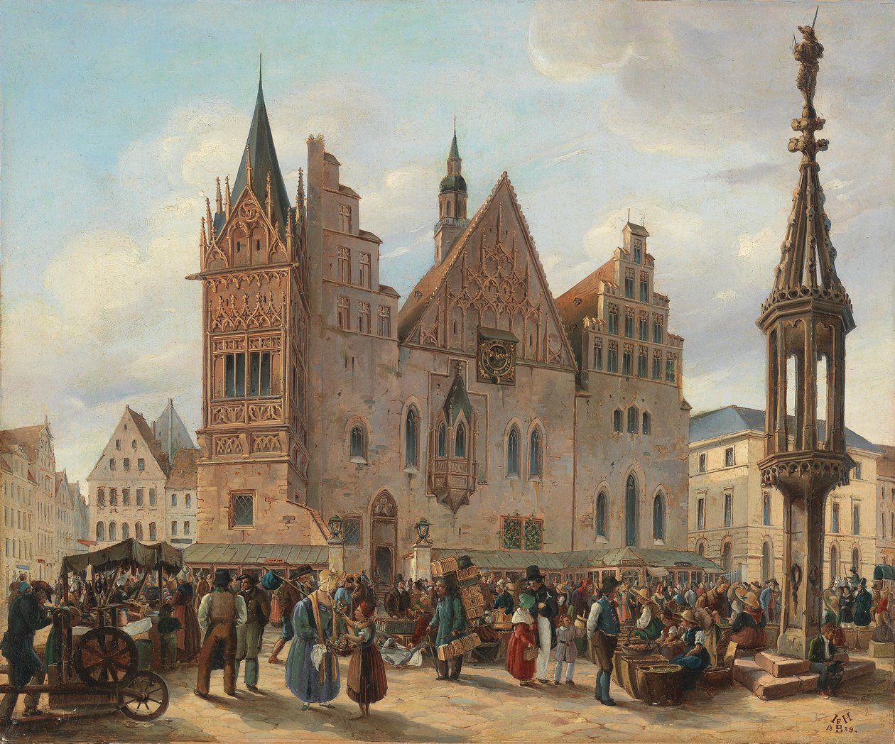 Torget i Wroclaw med rådhuset av J. H. Bondras