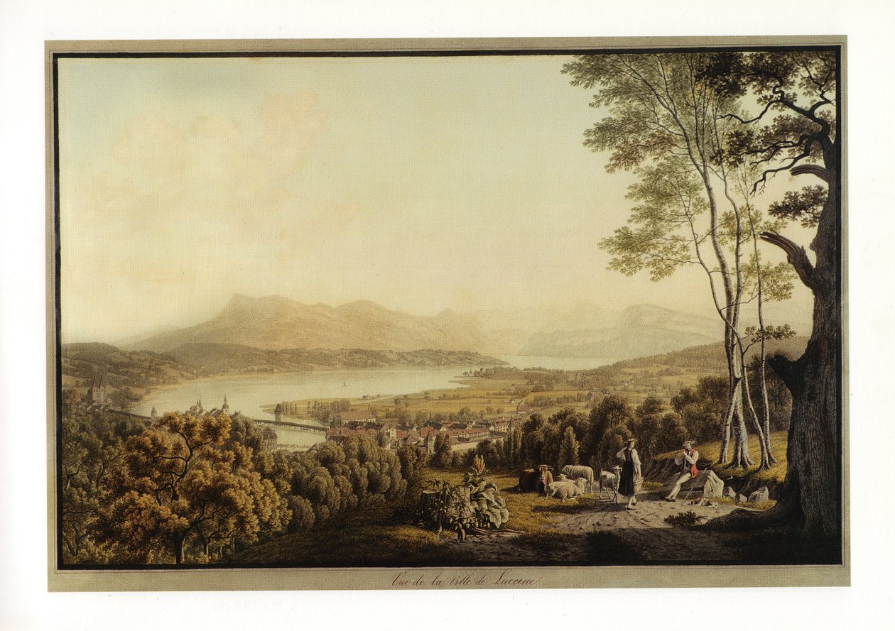 Utsikt over byen Lucerne av J. J. Bidermann