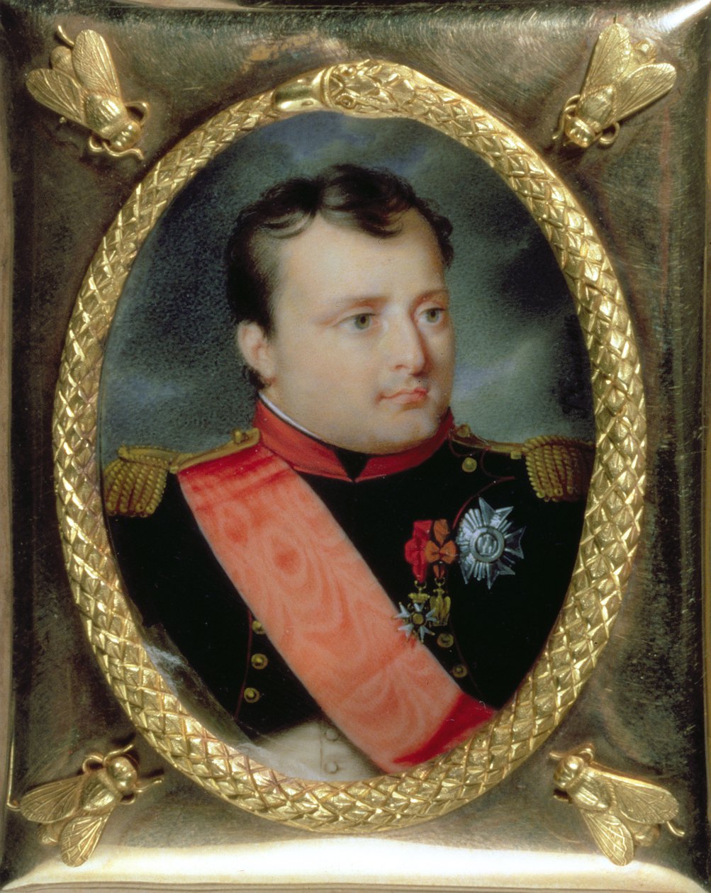 Portrett miniatyr av Napoleon Bonaparte, 1815 (wc på elfenben) av J. Parent