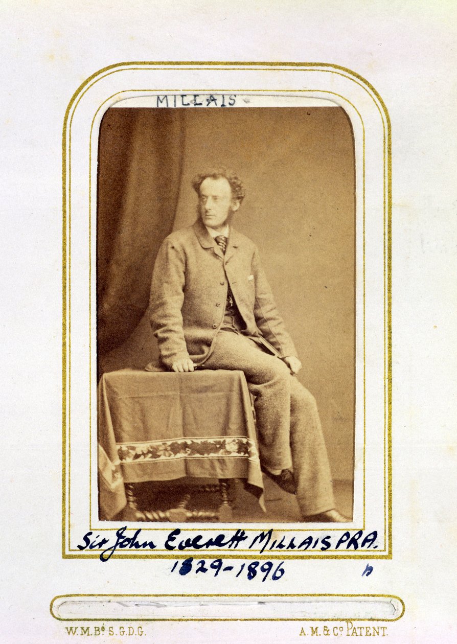 Portrett av Sir John Everett Millais (1829-96) (albumtrykk) av J.C. Watkins