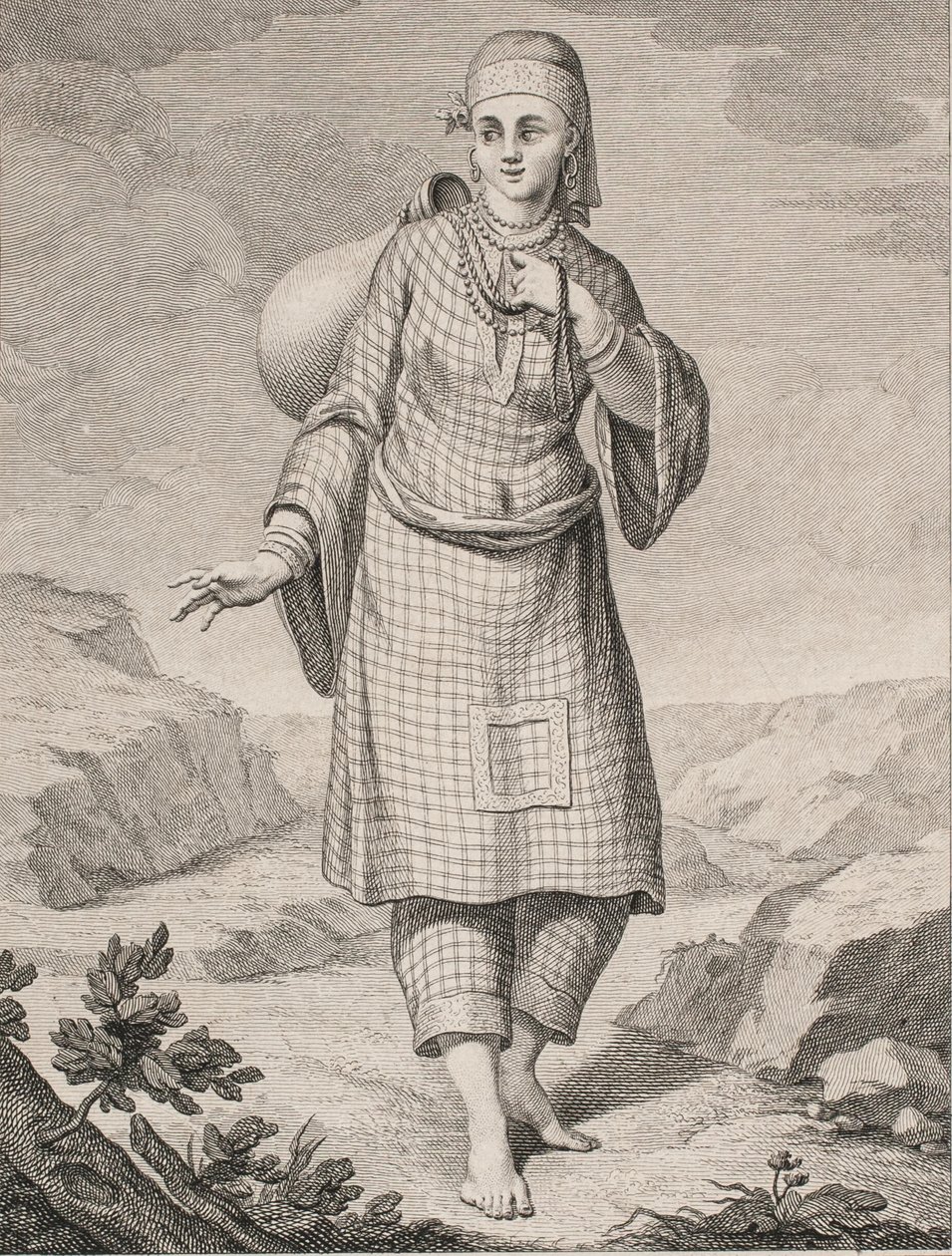 En arabisk kvinne henter vann av J.F. Clemens