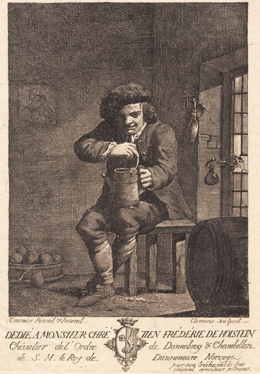 En sittende bonde av J.F. Clemens