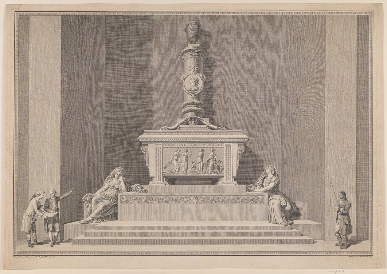 Frederik Vs gravmonument i Roskilde domkirke av J.F. Clemens
