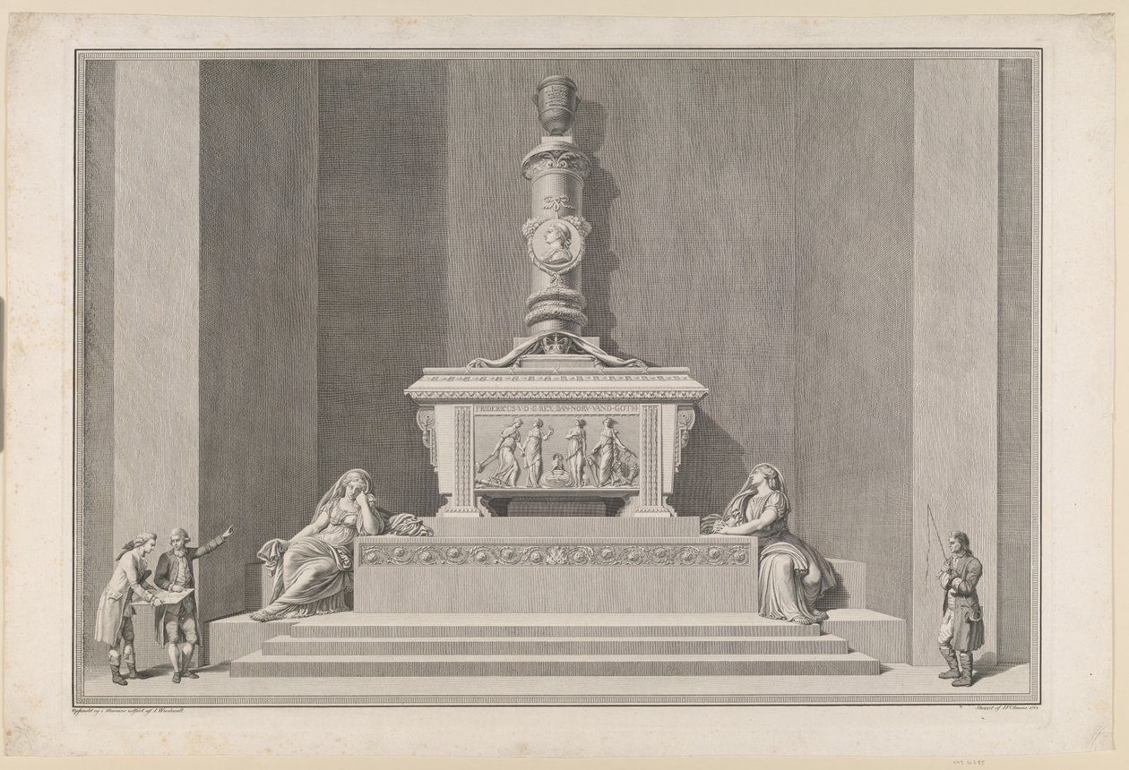 Frederik Vs gravmonument i Roskilde domkirke av J.F. Clemens