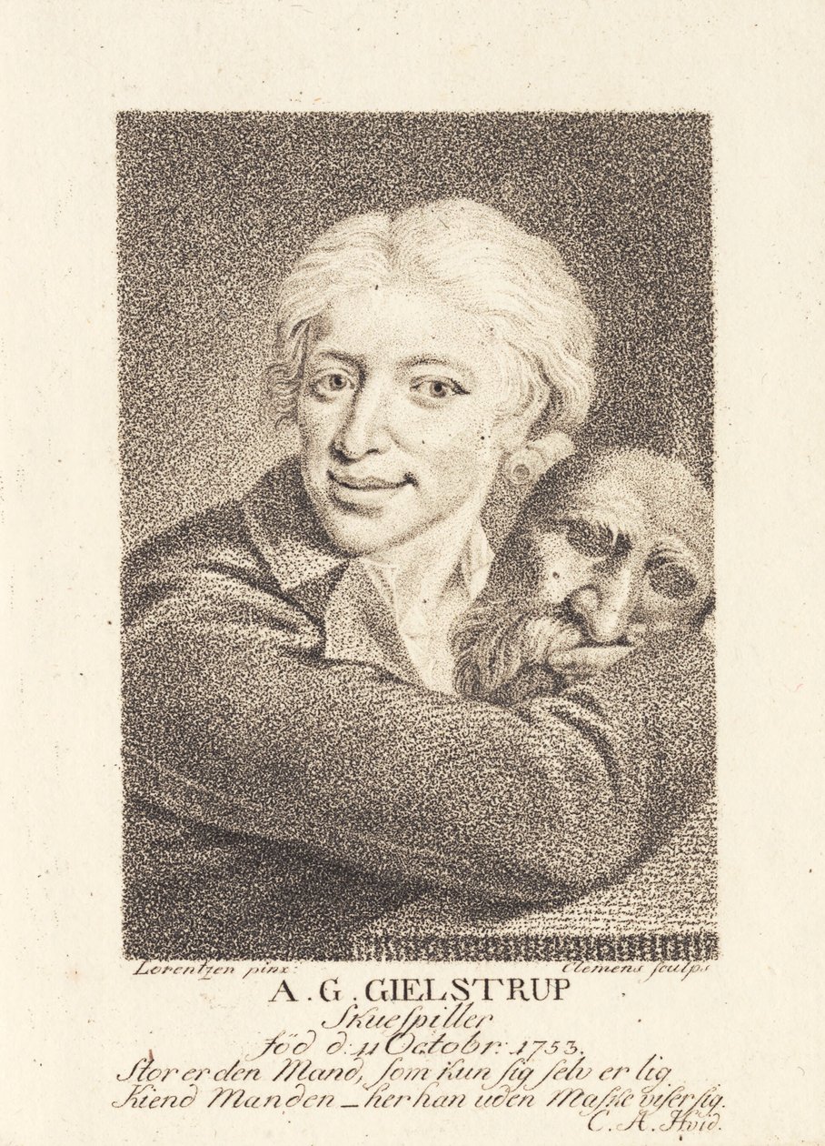 Skuespilleren Adam Gottlob Gielstrup (1753-1830) av J.F. Clemens