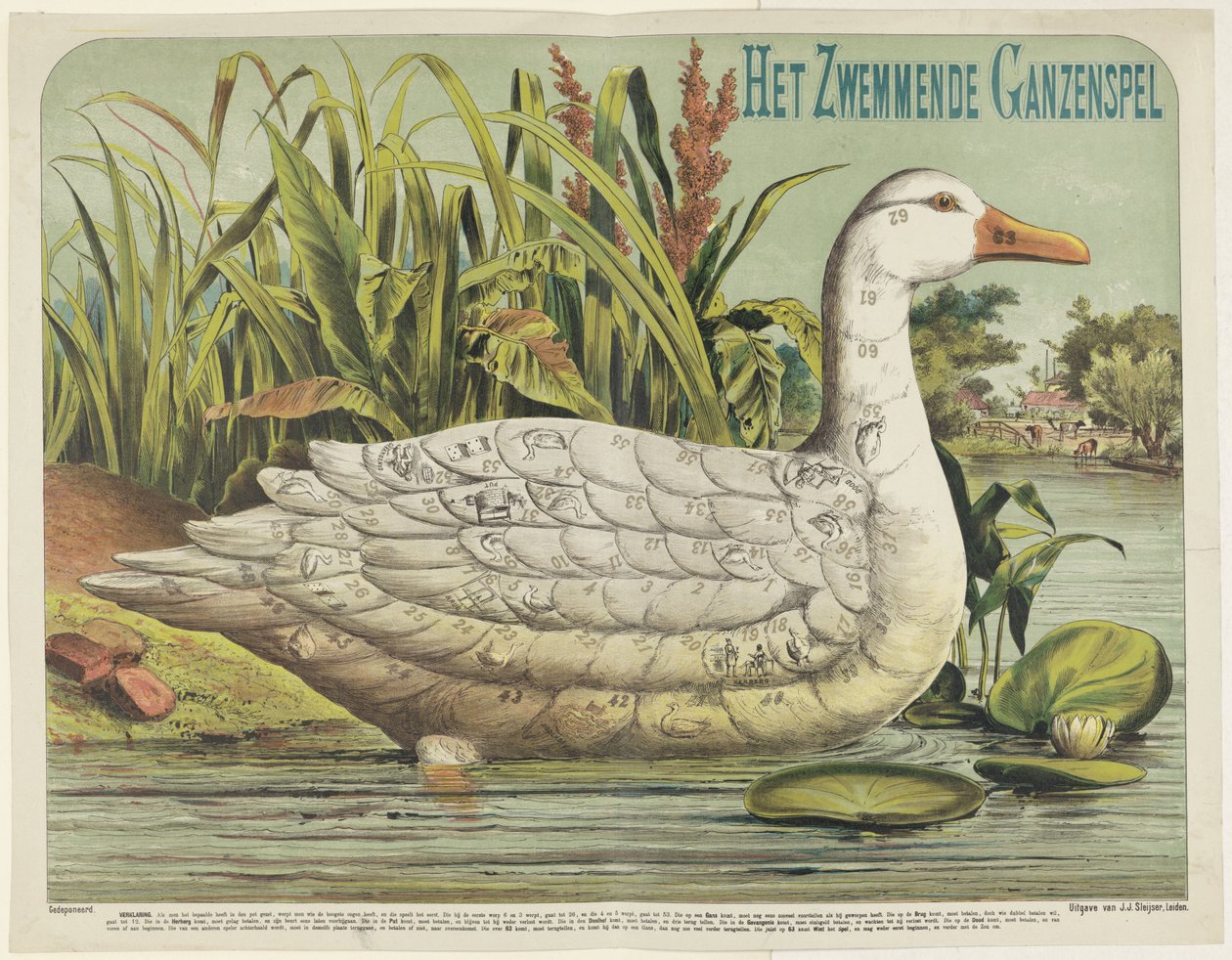 The Swimming Goose Game (tittel på objekt) av J.J. Sleijser
