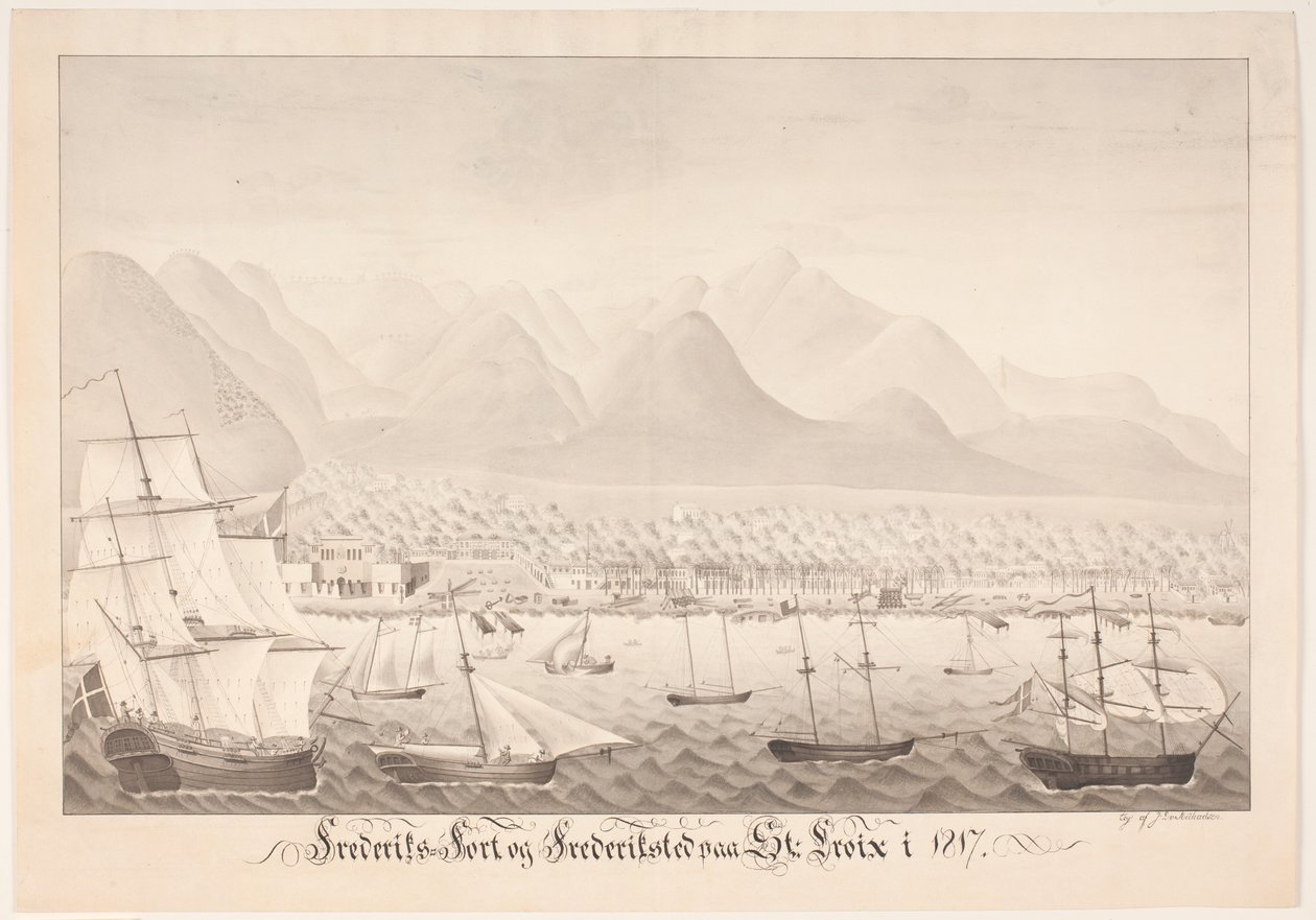 Frederiksfort og Frederiksted på St Croix av J.L.V. Michaelsen