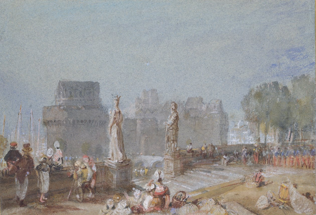 Slottet i Nantes, ca 1830 av Joseph Mallord William Turner
