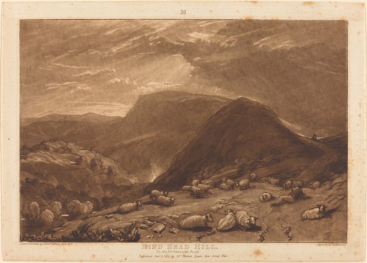 Hind Head Hill, utgitt 1811. av Joseph Mallord William Turner