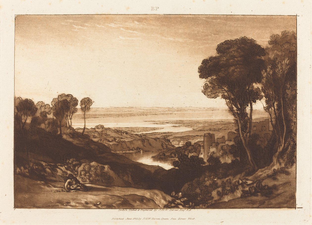 Junction of Severn and Wye, utgitt 1811. av Joseph Mallord William Turner