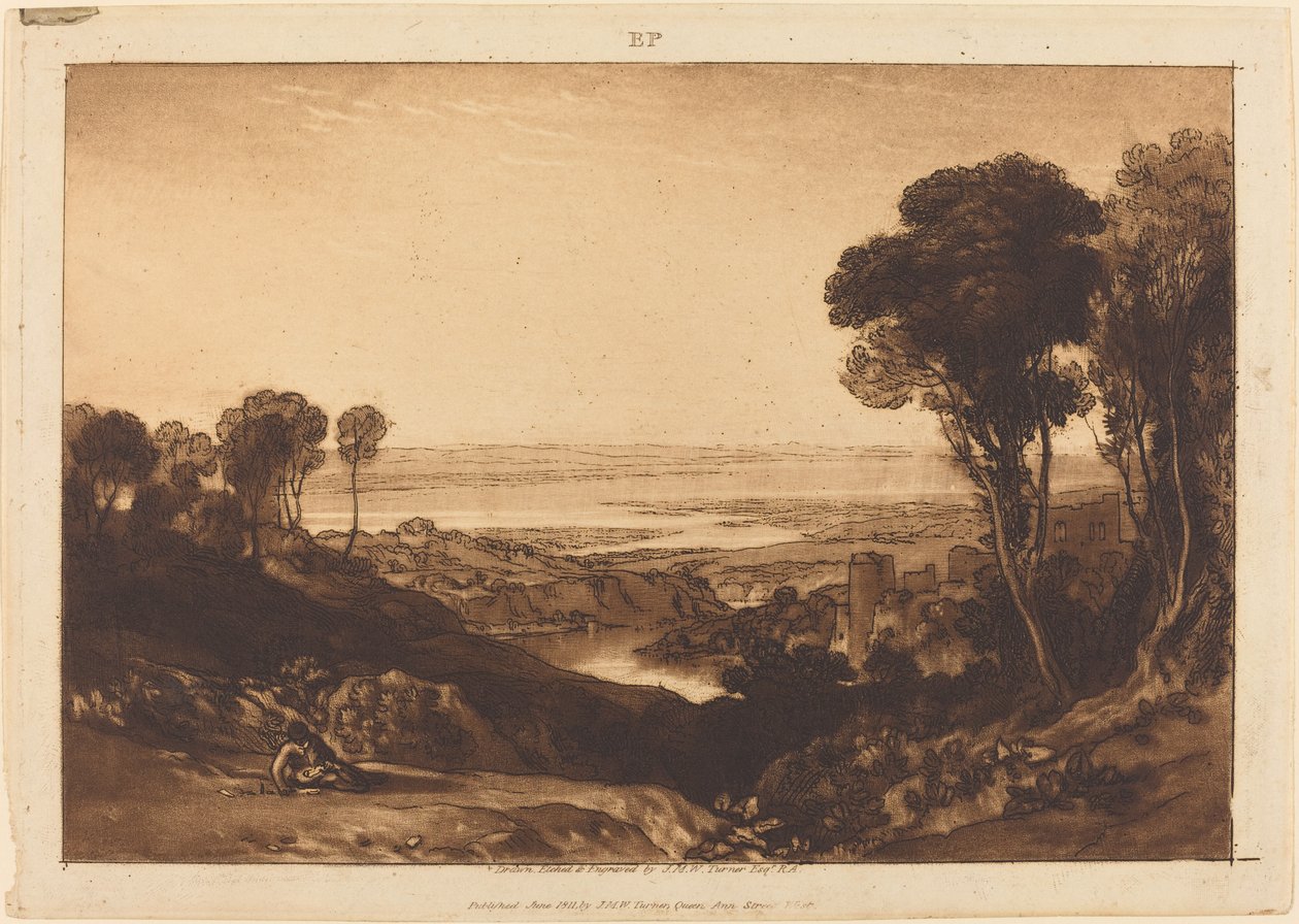Junction of Severn and Wye, utgitt 1811. av Joseph Mallord William Turner