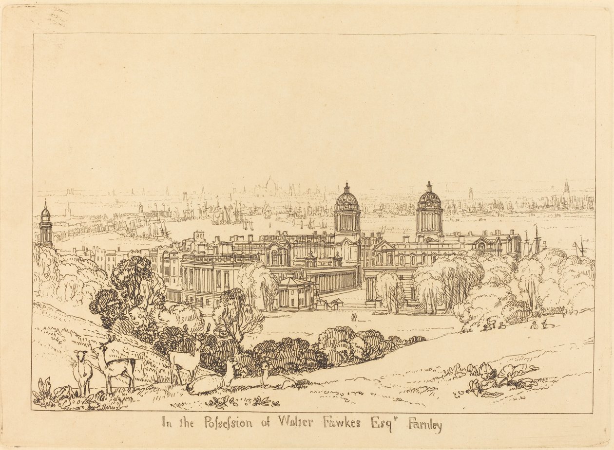 London fra Greenwich, utgitt 1811. av Joseph Mallord William Turner