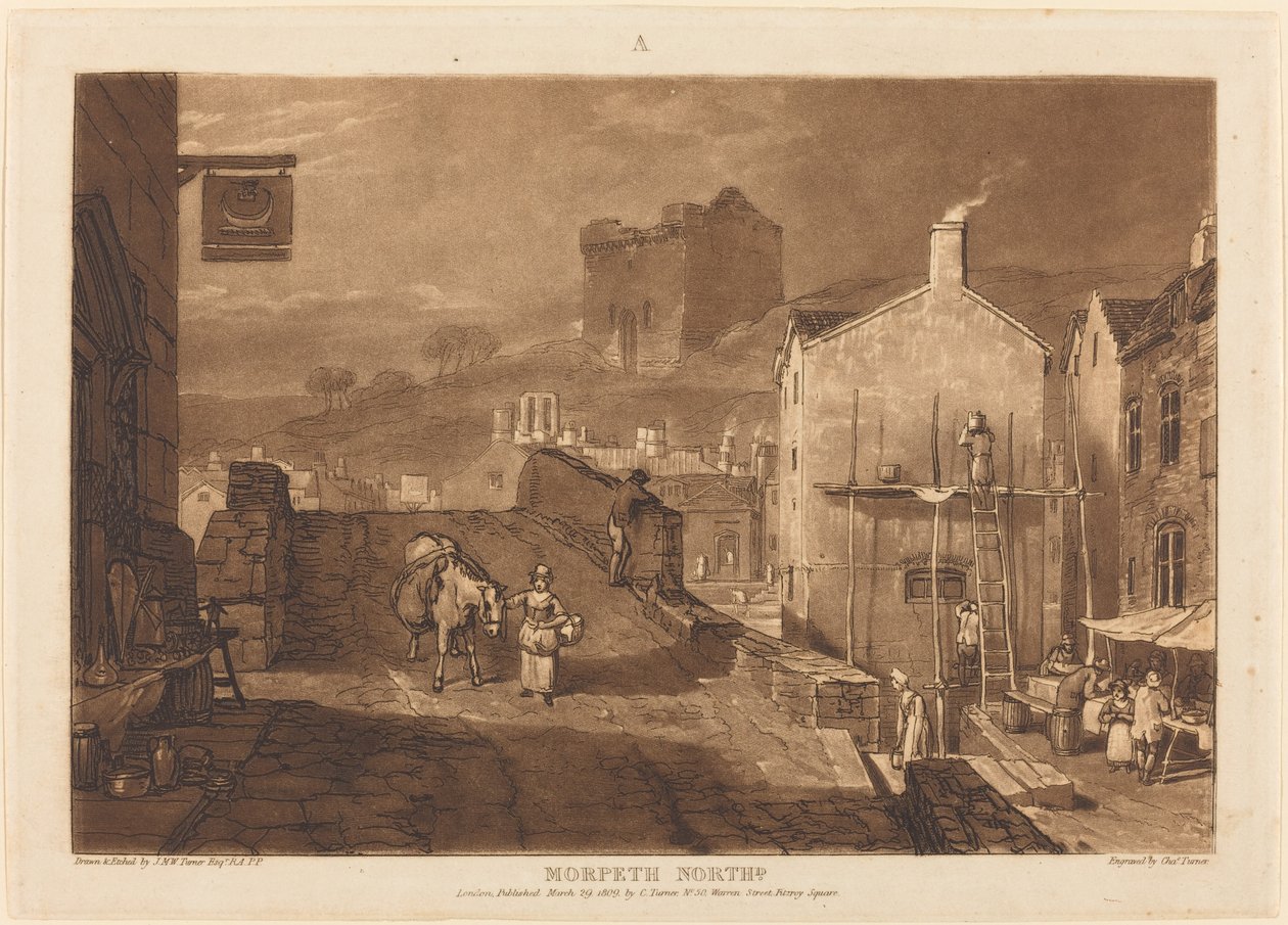 Morpeth, utgitt 1809. av Joseph Mallord William Turner