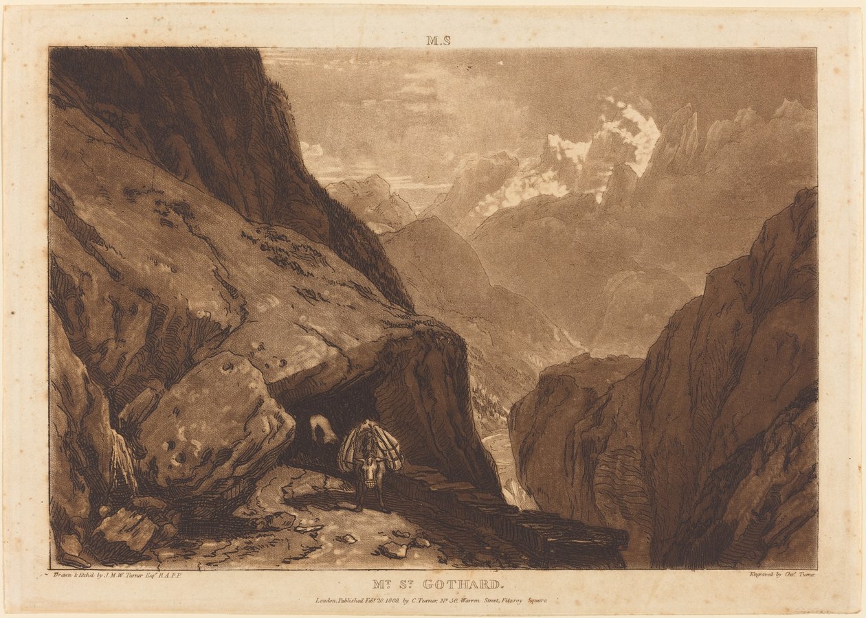 St. Gothard-fjellet, 1808. av Joseph Mallord William Turner