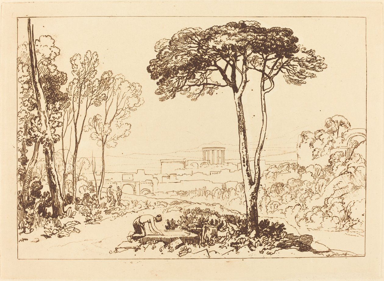 Scene in the Campagna, publisert 1812. av Joseph Mallord William Turner