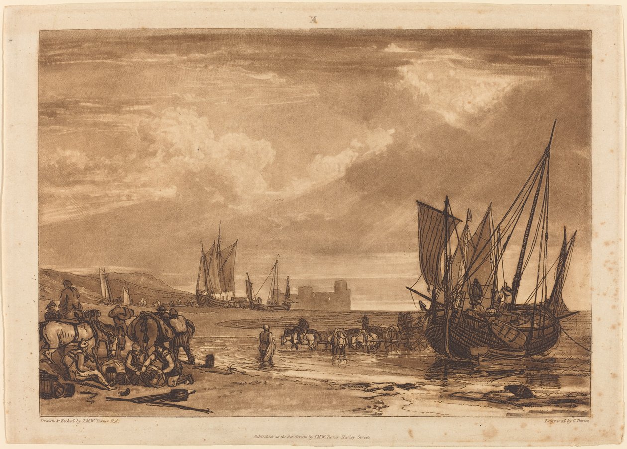 Scene på den franske kysten, publisert 1807. av Joseph Mallord William Turner