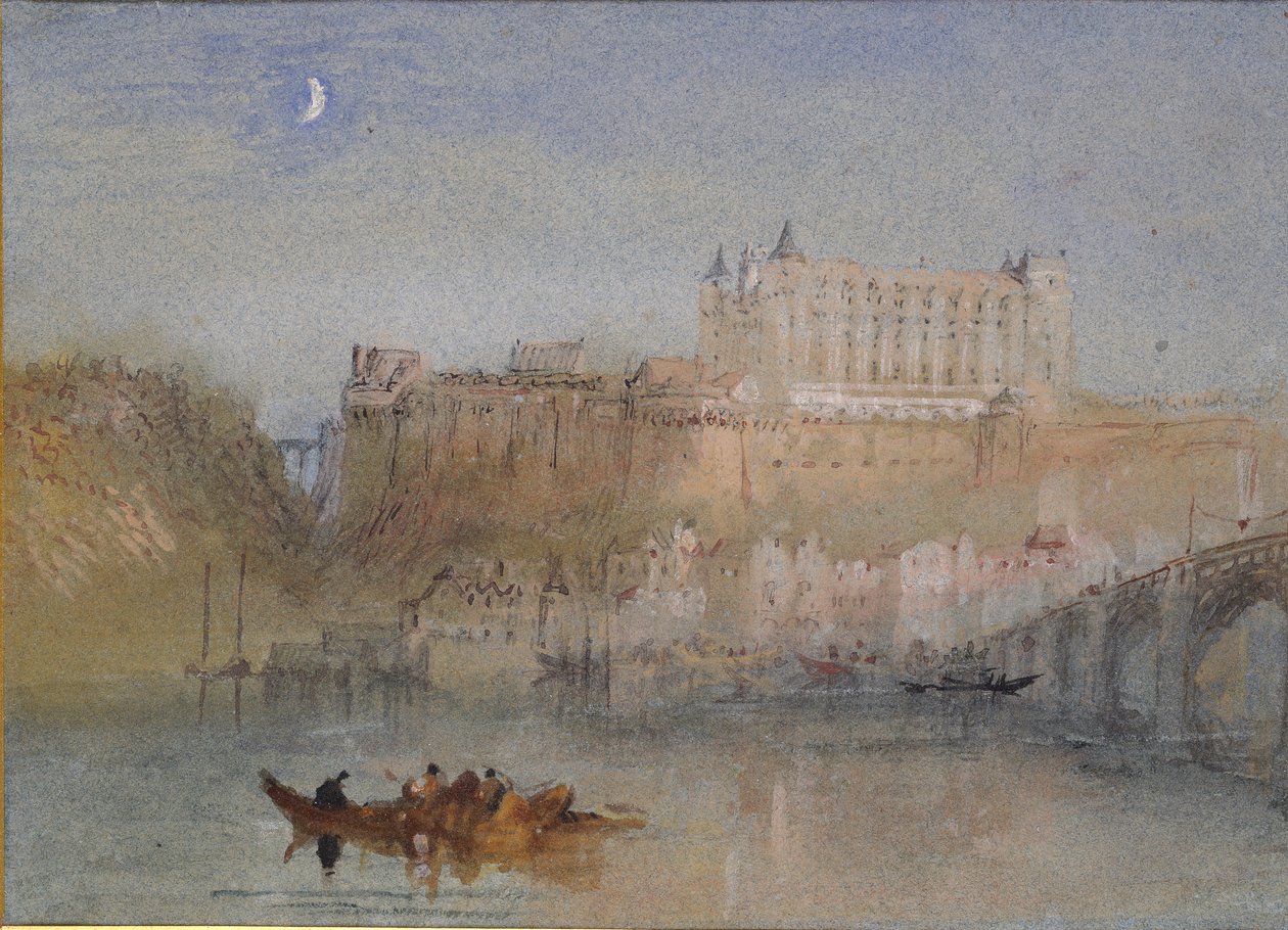 Broen og slottet i Amboise, c1830 av Joseph Mallord William Turner