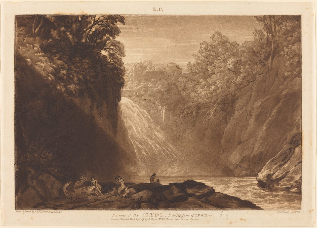 The Fall of the Clyde, utgitt 1809. av Joseph Mallord William Turner