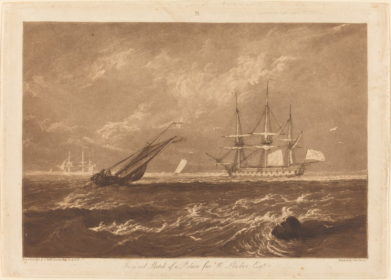 The Leader Sea Piece, utgitt 1809. av Joseph Mallord William Turner