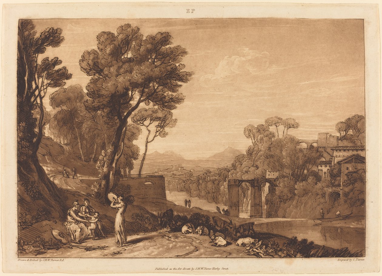 The Woman and Tambourine , utgitt 1807. av Joseph Mallord William Turner