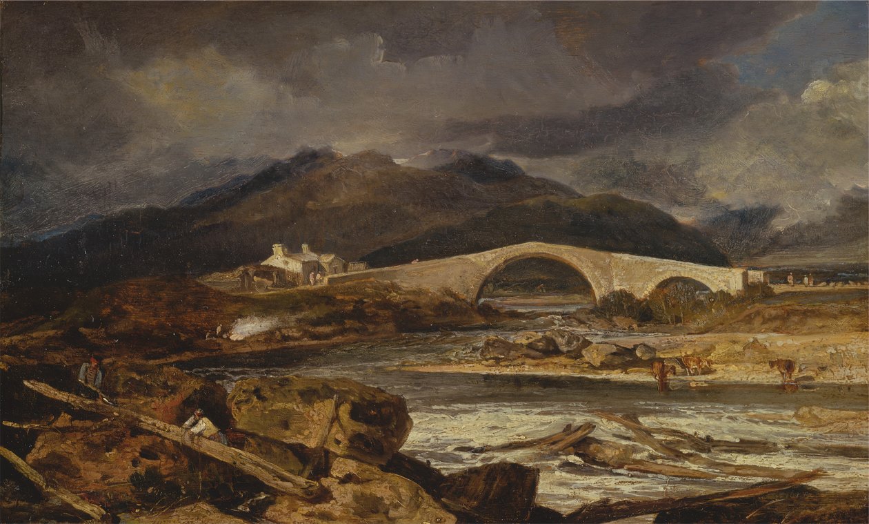 Tummel Bridge, Perthshire, mellom 1802 og 1803. av Joseph Mallord William Turner