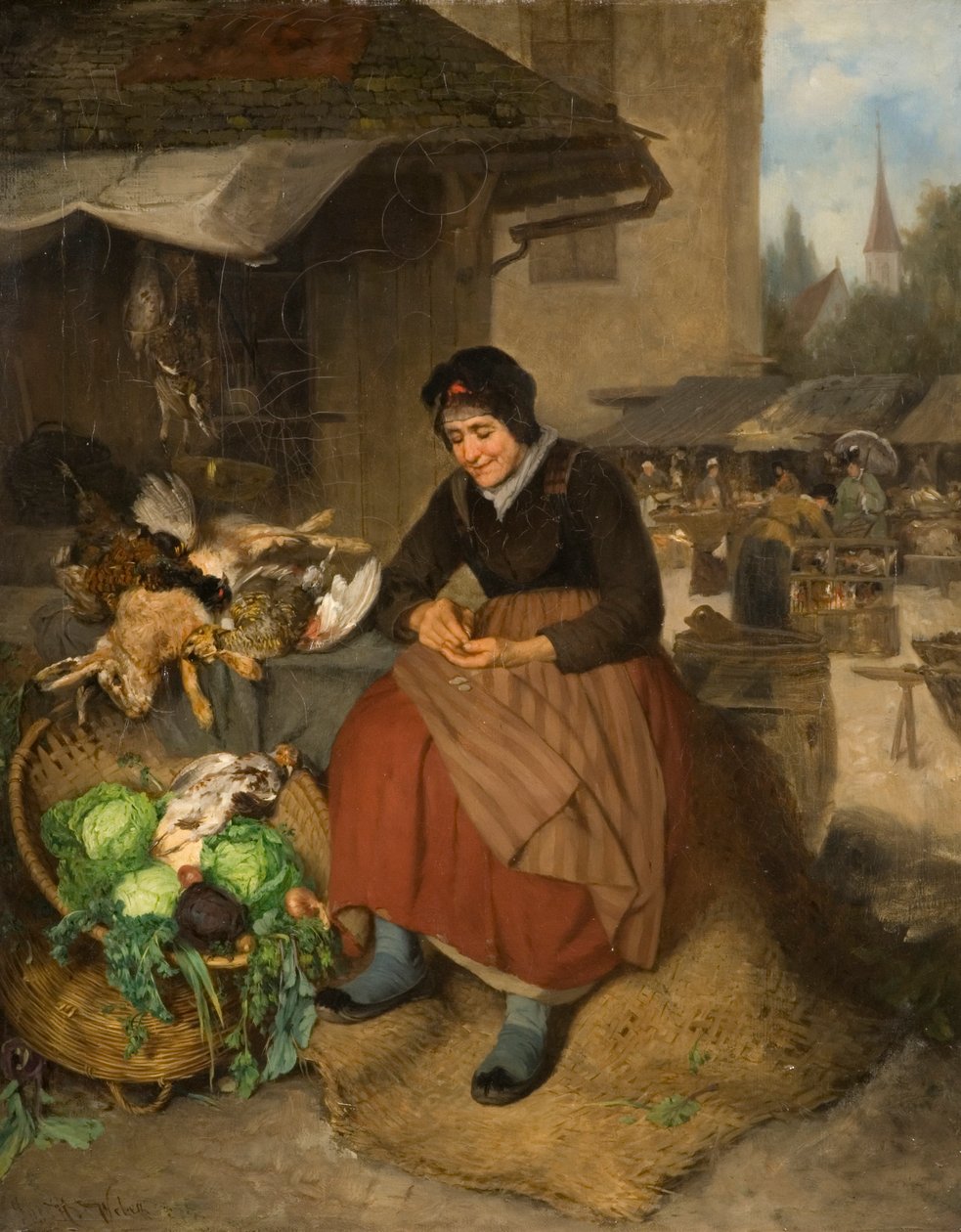 Counting Her Gains, 1894 av J.W. Weben