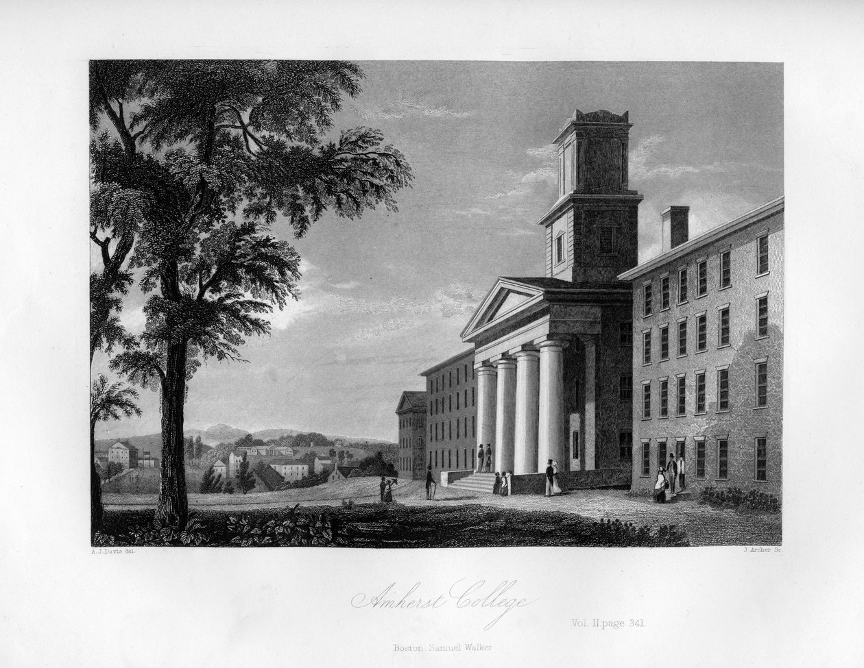Amherst College, Massachusetts, 1855. av J. Archer