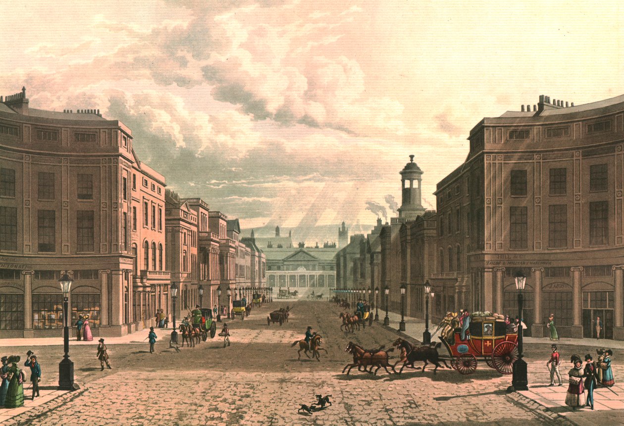 Regent Street fra Piccadilly, c1822. av J Bluck