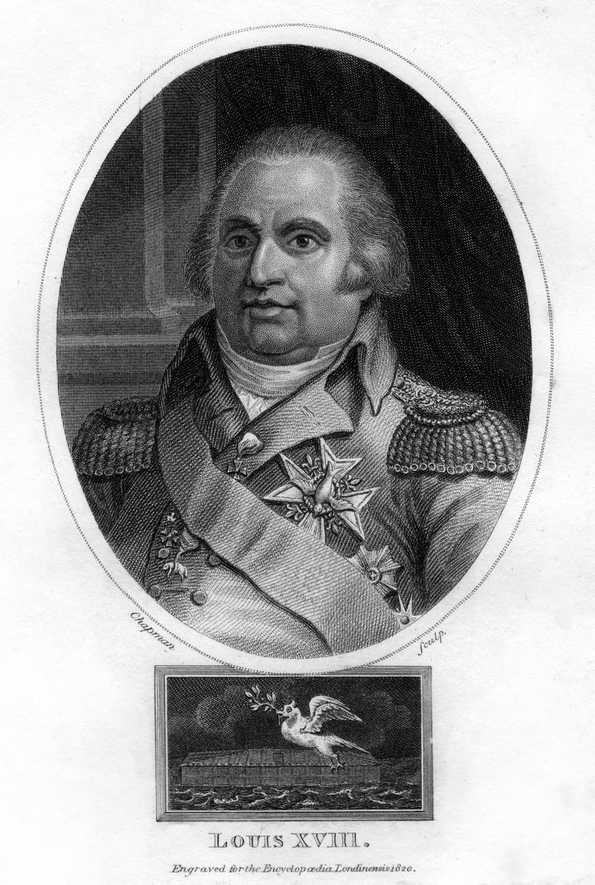 Louis XVIII, konge av Frankrike, 1820. av J. Chapman