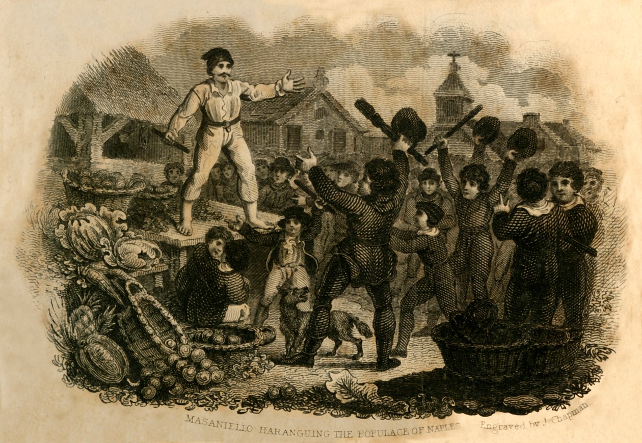 Masaniello Haranguing the Populace of Napoli, 1821. av J. Chapman